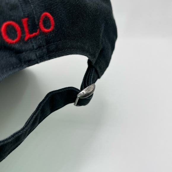Polo by Ralph Lauren Black Hat with Red Logo - Picture 10 of 10